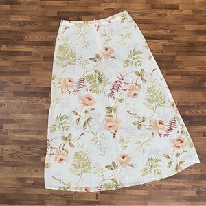 Kathie Lee Floral A-Line Maxi Skirt Medium
